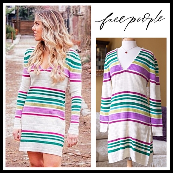 Free People Dresses & Skirts - FREE PEOPLE V-NECK LONG SLEEVE A-LINE DRESS A2C